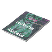 Groene leeuw met roze bril "Hakuna Matata" Art Notitieblok (Linkerzijde)