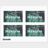 Groene leeuw met roze bril "Hakuna Matata" Art Rechthoekige Sticker (Vel)