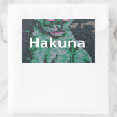 Groene leeuw met roze bril "Hakuna Matata" Art Rechthoekige Sticker (Tas)