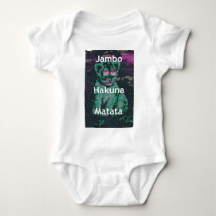 Groene leeuw met roze bril "Hakuna Matata" Art Romper