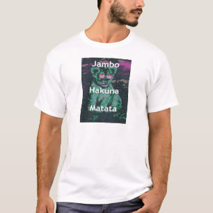 Groene leeuw met roze bril "Hakuna Matata" Art T-shirt
