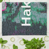 Groene leeuw met roze bril "Hakuna Matata" Art Theedoek (Gevouwen)