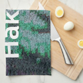 Groene leeuw met roze bril "Hakuna Matata" Art Theedoek (Quarter Fold)