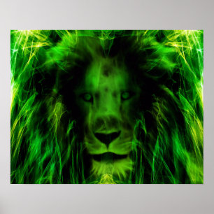 Groene leeuw poster