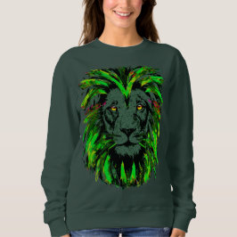 Groene leeuwenkop - Lion Sweatshirt Portret Draaie