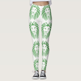 Groene Leeuwenkop op elke kleur Leggings