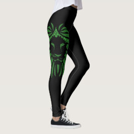 Groene leeuwenkop op elke kleur Leggings
