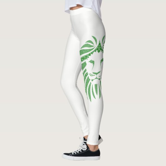 Groene Leeuwenkop op elke kleur Leggings (Links)