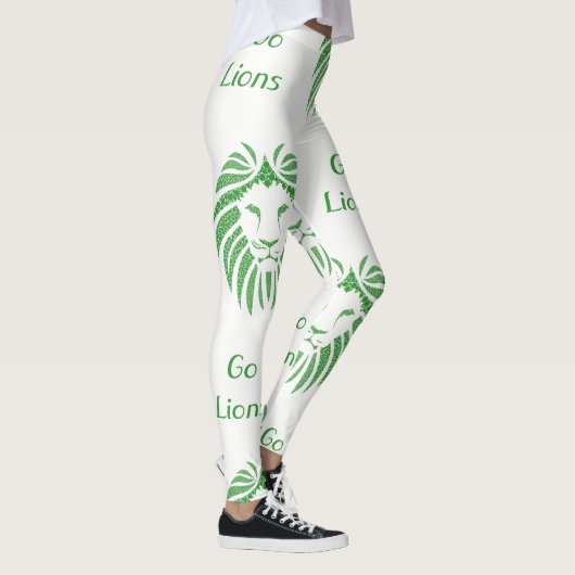 Groene leeuwenkop op elke kleur Leggings (Rechts)