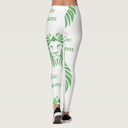 Groene leeuwenkop op elke kleur Leggings (Achterkant)