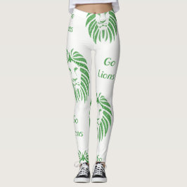 Groene leeuwenkop op elke kleur Leggings