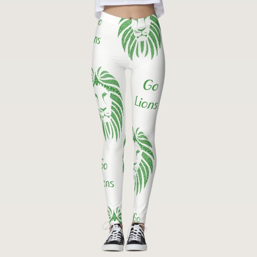 Groene leeuwenkop op elke kleur Leggings (Voorkant)