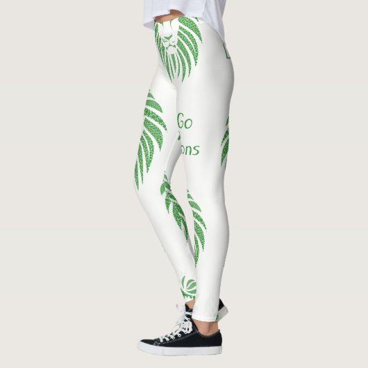 Groene leeuwenkop op elke kleur Leggings (Links)