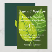 Groene lef Greenery Wedding Invitation Garden Kaart (Voorkant / Achterkant)
