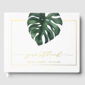 Groene lef Monstera Wedding Guest Book Gastenboek (Voorkant)