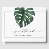 Groene lef Monstera Wedding Guest Book Gastenboek (Voorkant)