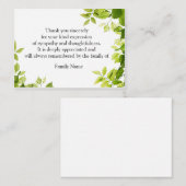 Groene lef na begrafenis bedankt kaarten notitiekaartje (Voorkant / Achterkant)