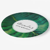 Groene lef palm rond Tropische Natuur Birthday Papieren Bordje (Gekanteld)