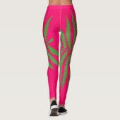 Groene lef roze Leggings (Achterkant)
