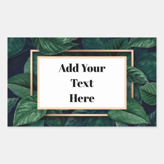 Groene lef-verzendlabels rechthoekige sticker (Voorkant)