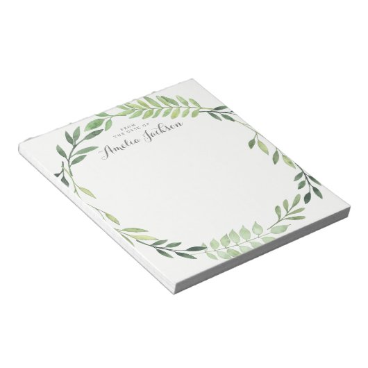 Groene lef Wreath Specialized Stationery Notitieblok (Schuin)