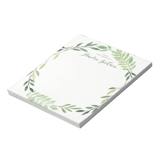 Groene lef Wreath Specialized Stationery Notitieblok (Linkerzijde)