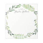 Groene lef Wreath Specialized Stationery Notitieblok (Voorkant)