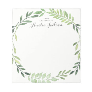 Groene lef Wreath Specialized Stationery Notitieblok