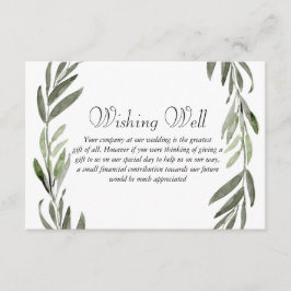 Groene lef Wreath Wedding Goed Informatiekaartje
