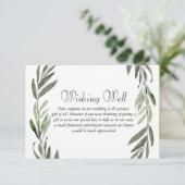 Groene lef Wreath Wedding Goed Informatiekaartje (Staand voorkant)
