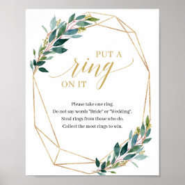 Groene 'Leg een ring om haar vinger' spelbord voor Poster