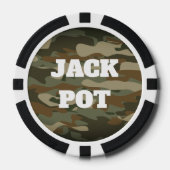 Groene leger camo aangepaste casino poker chips (Voorkant)