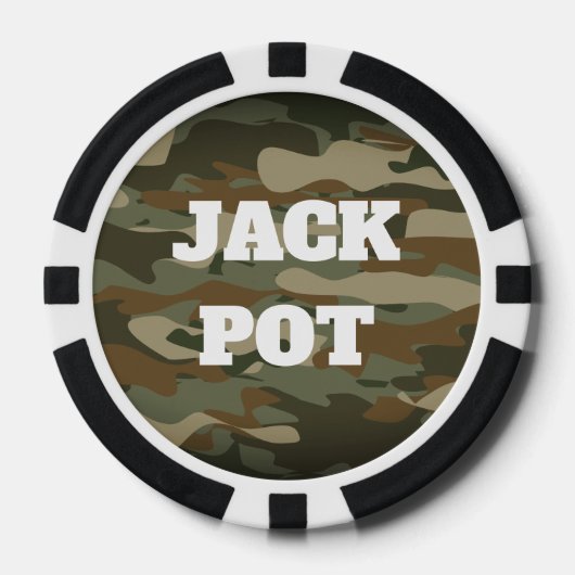 Groene leger camo aangepaste casino poker chips (Voorkant)