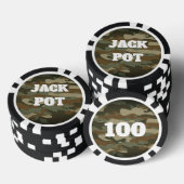 Groene leger camo aangepaste casino poker chips (Opstapeling)