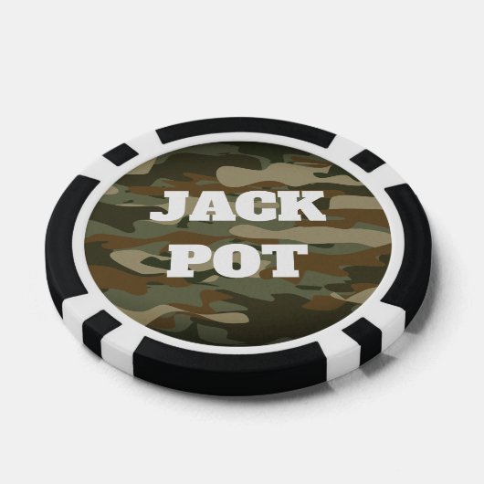 Groene leger camo aangepaste casino poker chips (Enkel)