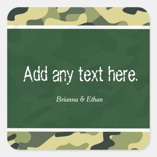 Groene Leger Camo Camouflage Partij Favor Stickers (Voorkant)