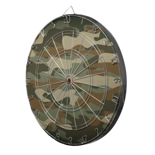Groene leger camo militaire camouflage dartboard dartbord (Voorkant Rechts)