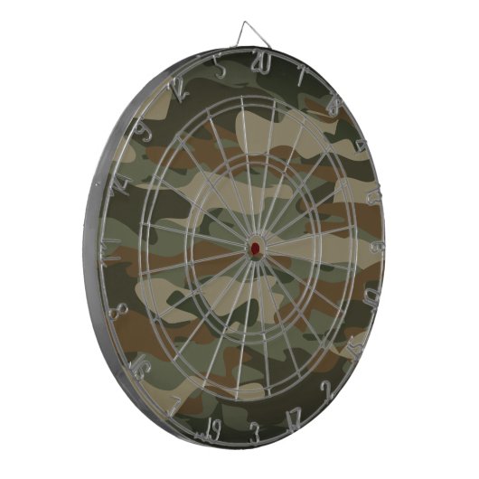 Groene leger camo militaire camouflage dartboard dartbord (Voorkant Links)