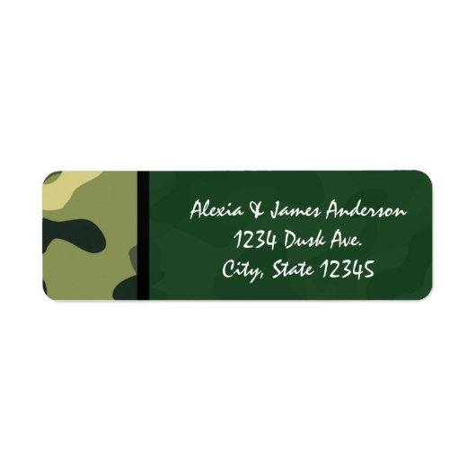 Groene leger camouflage Camo adreslabels Etiket (Voorkant)
