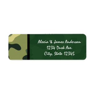 Groene leger camouflage camouflage adreslabels etiket
