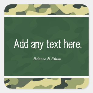 Groene leger camouflage feest gunststickers vierkante sticker