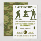 Groene Leger Mannen, Leger Camo Verjaardagsfeest Kaart (Voorkant / Achterkant)