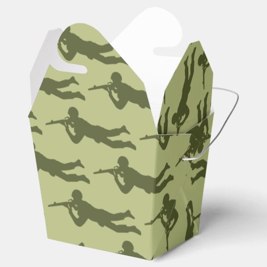 Groene Leger Mannen Sniper Pose Bedankdoosjes (Geopend)