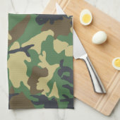 Groene Leger Marine Camouflage Patroon Camping Theedoek (Quarter Fold)