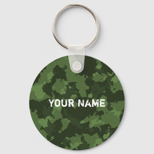Groene legerCamo Militair Gepersonaliseerd Sleutelhanger (Voorkant)