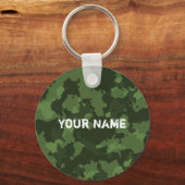 Groene legerCamo Militair Gepersonaliseerd Sleutelhanger (Voorkant)