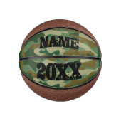 Groene legercamouflage, aangepaste naam mini baske basketbal (Voorkant)