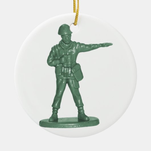 Groene legerMannen Keramisch Ornament (Voorkant)