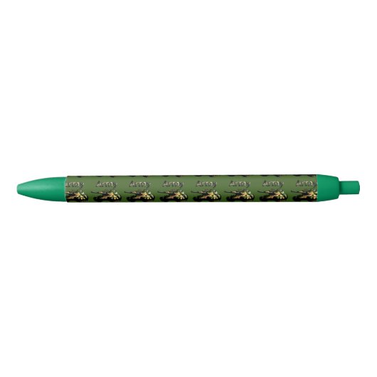 Groene legertank, blauwe inktpen inkt pen (Voorkant)