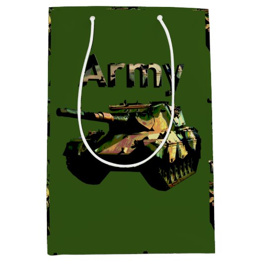 Groene legertank, middelgrote Gift Bag Medium Cadeauzakje (Voorkant)